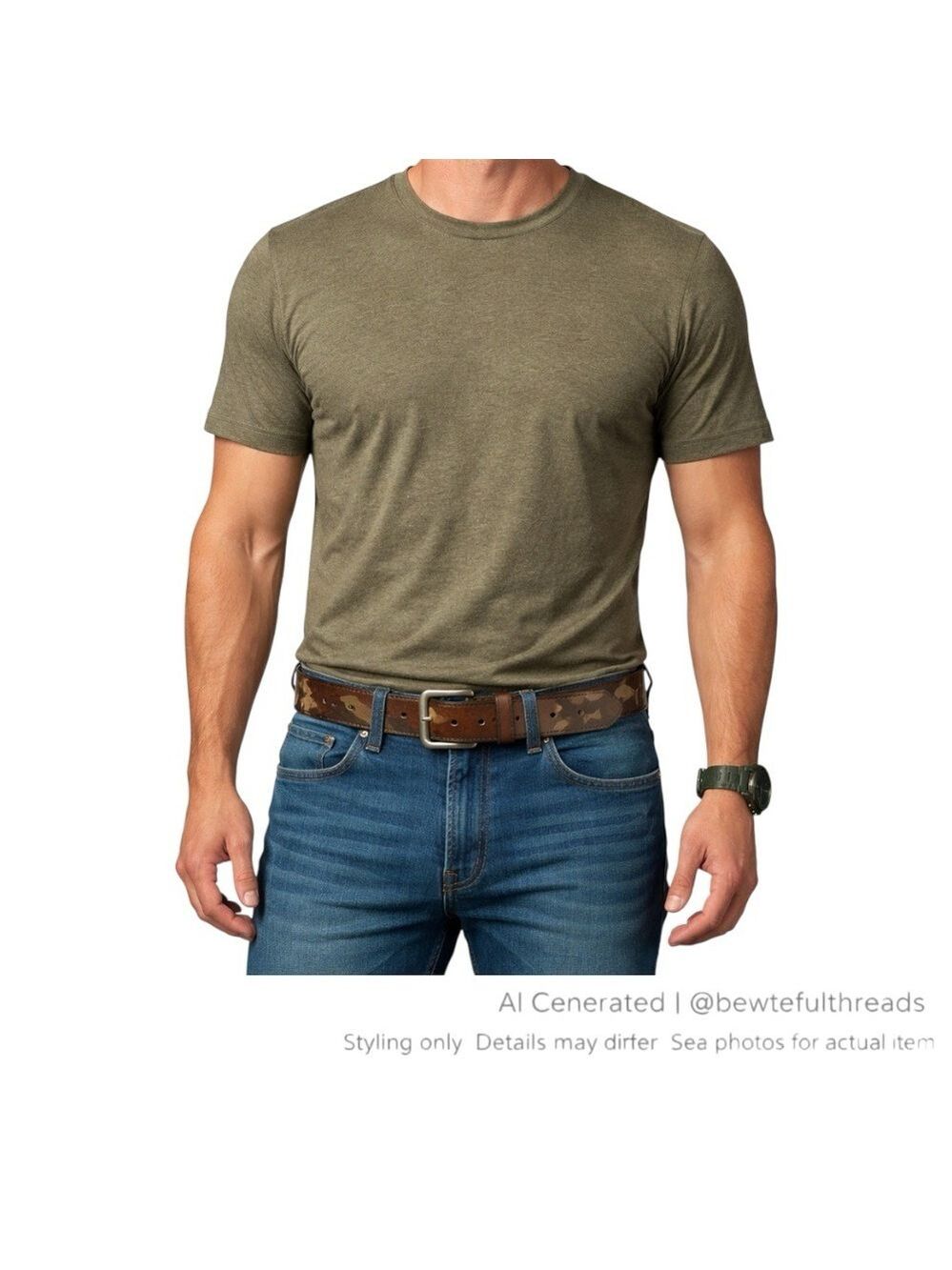Mossy Oak Camo Hunting Belt 34–36 Leather Canvas Outdoor Workwear